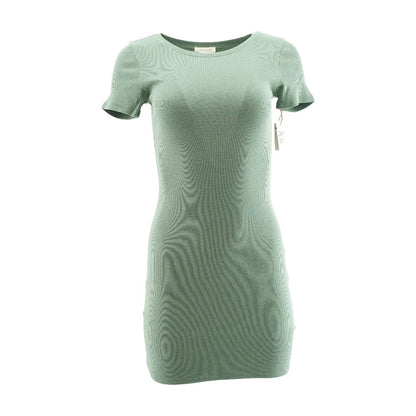 Green Solid Midi Dress