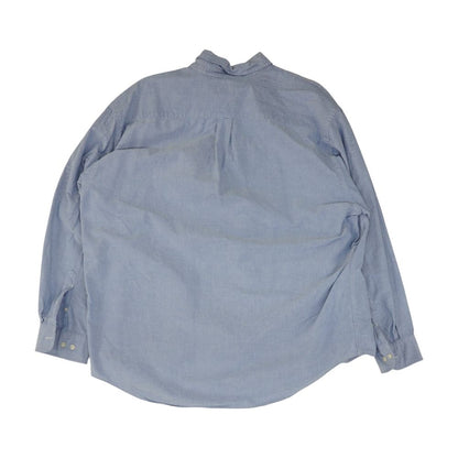 Blue Solid Long Sleeve Button Down