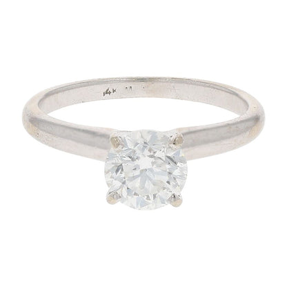 .75 Ct 14K White Gold 4 Prong Setting With Round Diamond Engagement Ring