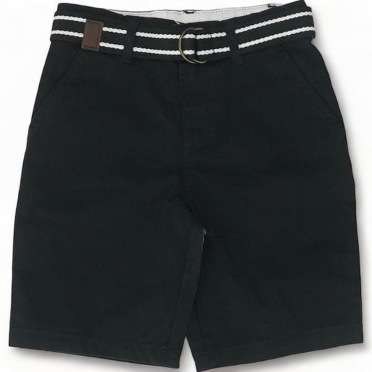 Black Solid Chino Shorts