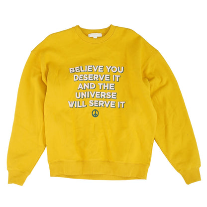 Mustard Solid Believe Boyfriend Sweatshirt