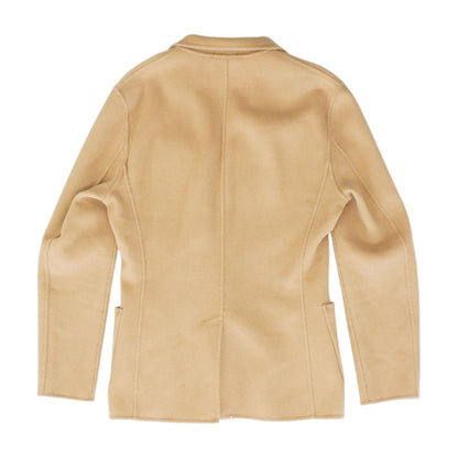 Tan Solid Peacoat Coat