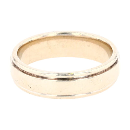 14K White Gold Plain Grooved Band