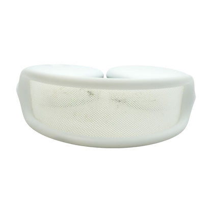 Silver AirPods Max (Lightning) with Green Earpads