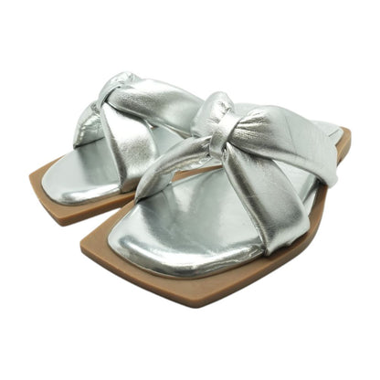 Silver Flat Sandals