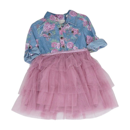 Blue Color Block Midi Dress