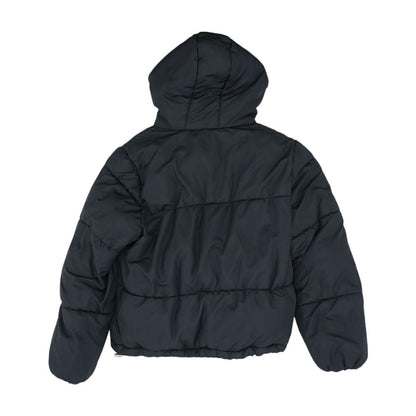 Black Solid Puffer Jacket