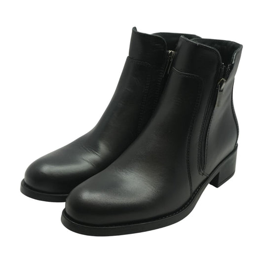 Black Leather Ankle Boots