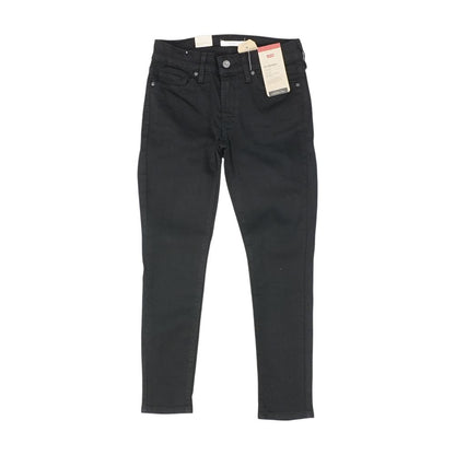 Black Solid Mid Rise Skinny Leg Jeans