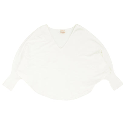 White Solid Poncho Sweater