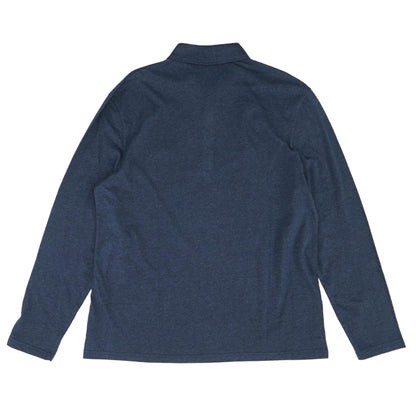 Navy Solid Long Sleeve Polo