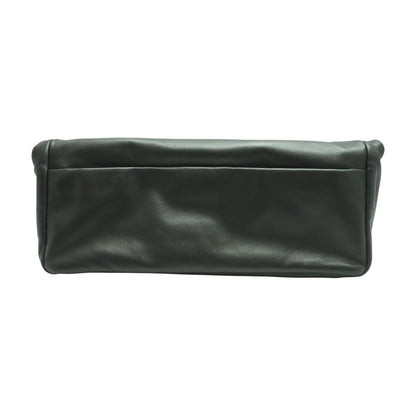 Black Duvet Large Leather Fold Over Clutch
