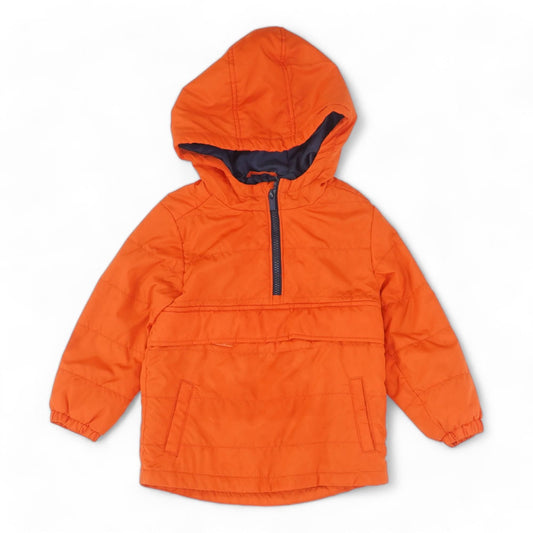Orange Solid 1/4 Zip Pullover