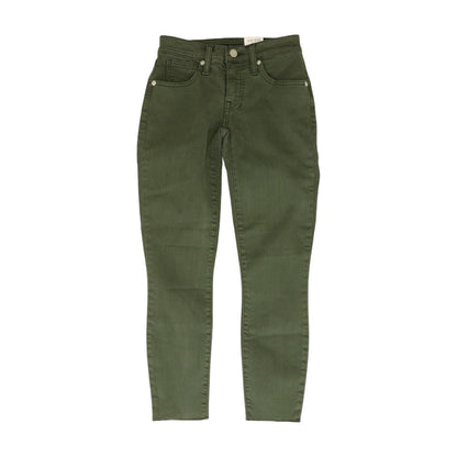 Green Solid Mid Rise Skinny Leg Jeans