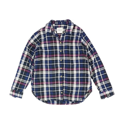 Navy Plaid Button Down