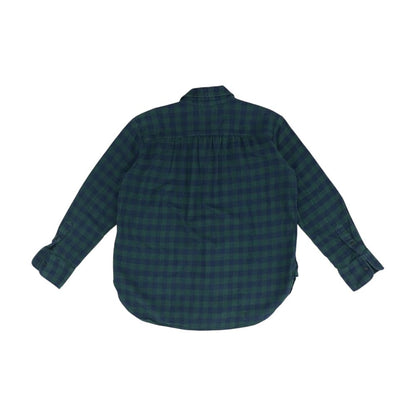Green Check Flannel Button Down