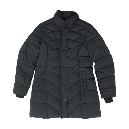 Black Solid Puffer Coat