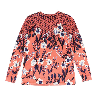Coral Floral Cardigan Sweater