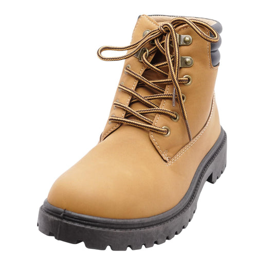 Tan Synthetic Boots Shoes