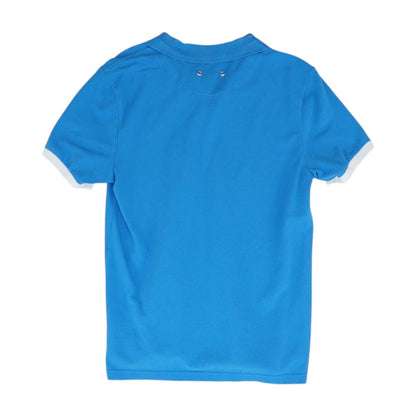 Blue Solid Short Sleeve Polo