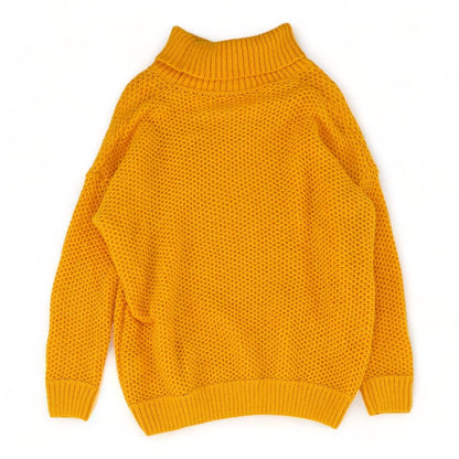 Orange Solid Mockneck Sweater