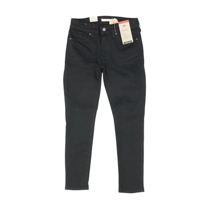 Black Solid Mid Rise Skinny Leg Jeans