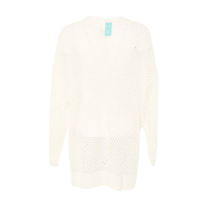 Ivory Plus Eyelet Cardigan Sweater