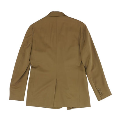 Tan Button Placket Double-Breasted Jacket