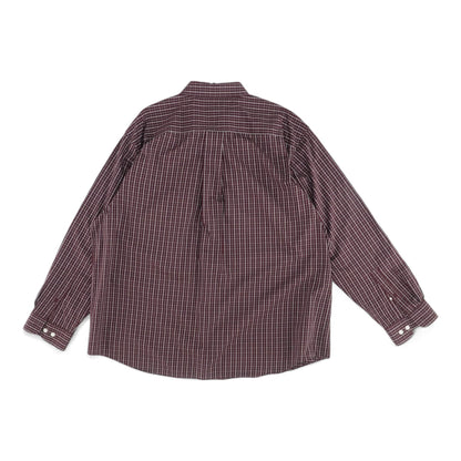 Maroon Check Long Sleeve Button Down