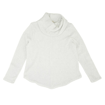 White Solid Cowl Neck Sweater