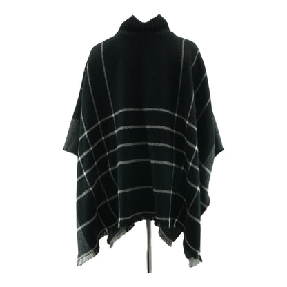 Black Plaid Poncho Sweater