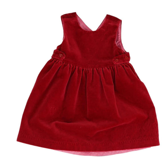 Vintage 200's Red Solid Midi Dress