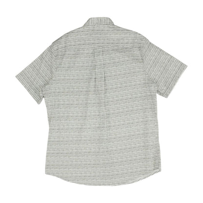 Gray Striped Short Sleeve Button Down