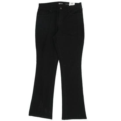 Black Solid Mid Rise Bootcut Jeans