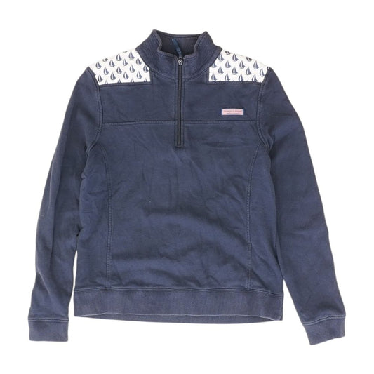 Navy Solid 1/4 Zip Pullover