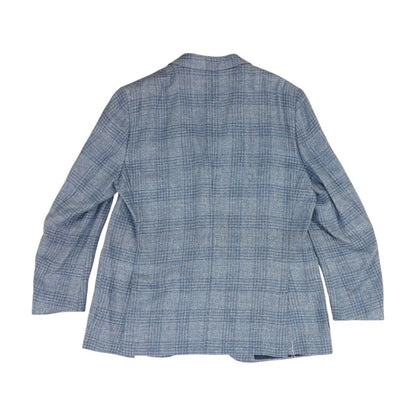 Fairway Crossover Plaid Linen Blend Blue Sport Coat