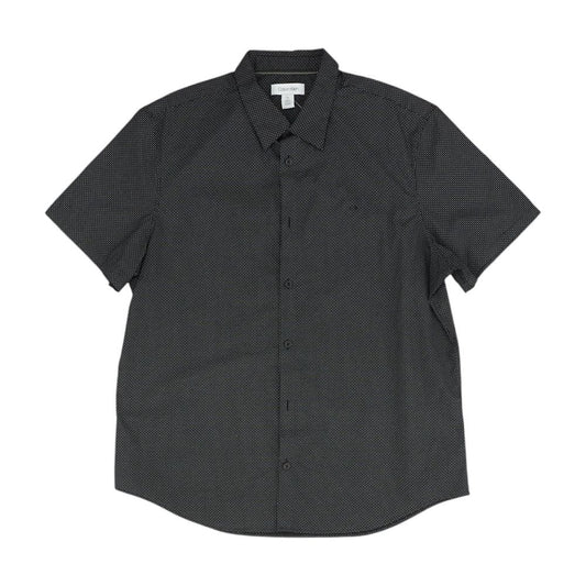 Black Polka Dot Short Sleeve Button Down