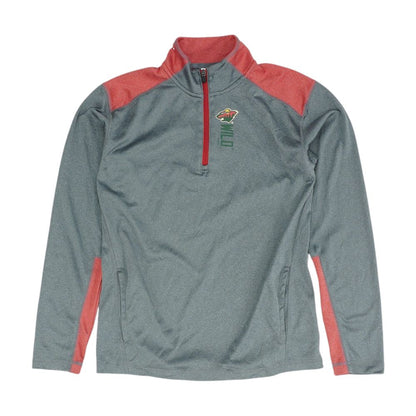 Gray Minnesota Wild Color Block 1/4 Zip Pullover