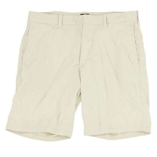 White Solid Chino Shorts