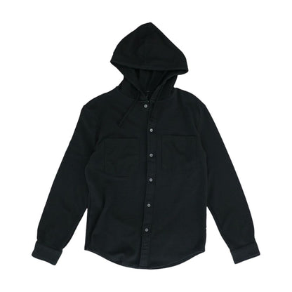 Black Solid Long Sleeve Button Down