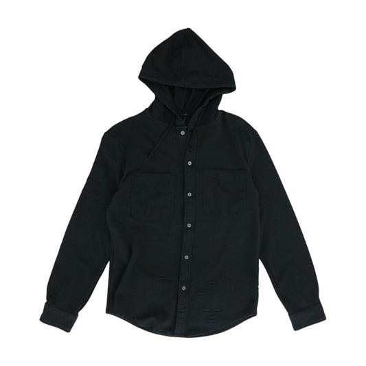 Black Solid Long Sleeve Button Down