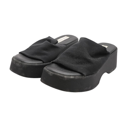 Black Wedged Sandals