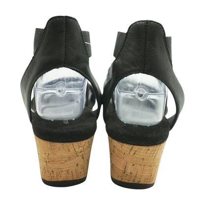 Black Wedged Sandals