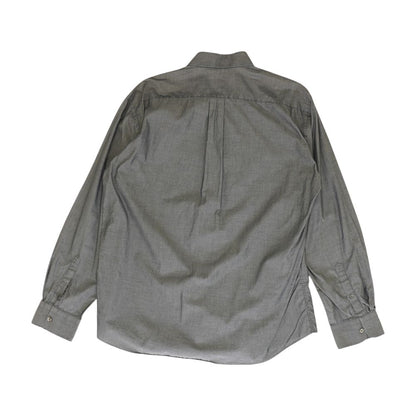 Gray Solid Long Sleeve Button Down