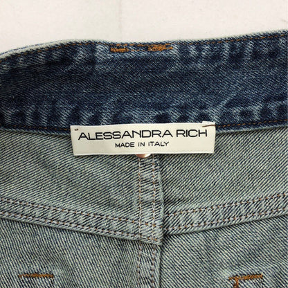Denim Flared Jeans with Crystal Rose