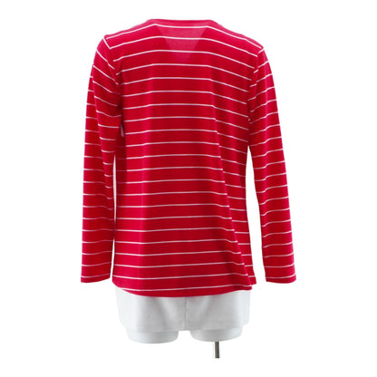 Red Striped Cardigan Sweater