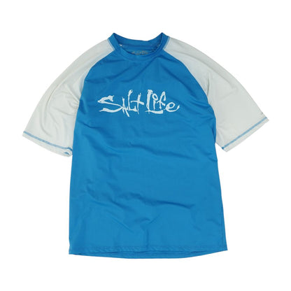 Blue Color Block Swim Top