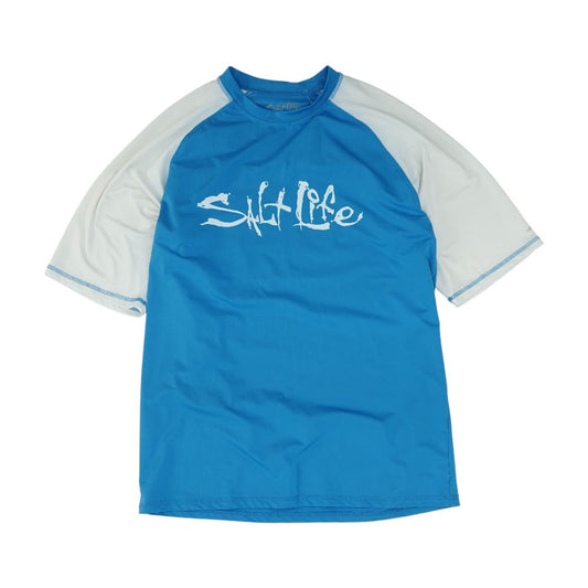 Blue Color Block Swim Top