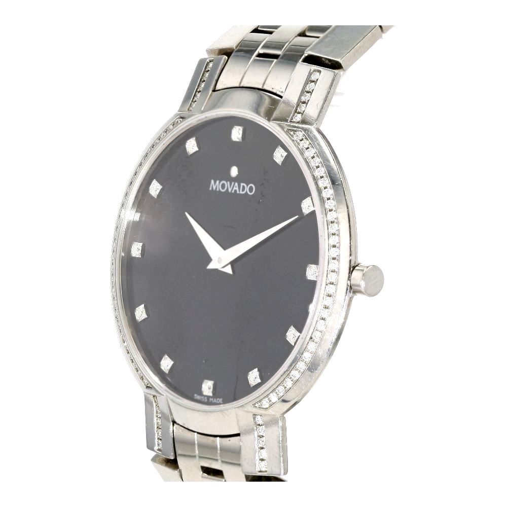 Men's Faceto Diamond Accented Stainless Steel Diamond Watch