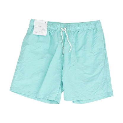 Green Solid Swim Shorts